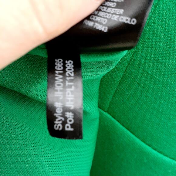 Jessica Howard Kelly Green Dress Size 16W Ruffle Frill Collar Short Sleeve - Picture 8 of 8